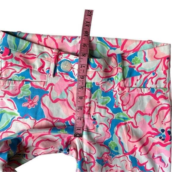 Lilly Pulitzer Women’s Flutter Blue Lucky Charm Floral Preppy Ankle Pants, Sz 6 - Picture 10 of 11